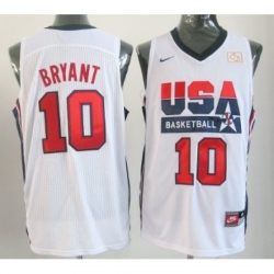 Youth 1992 Olympics Team USA 10 Kobe Bryant White Swingman Jersey