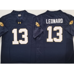 Men Notre Dame Fighting Irish #13 Riley Leonard Navy Stitched NCAA Jersey