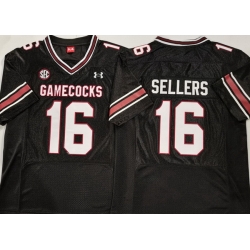 Men South Carolina Gamecock Black #16 LaNorris SELLERS Red Stitched NCAA Jersey