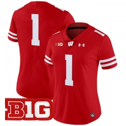 Women Wisconsin Badgers 1 Team Red 2024 Vapor Limited Jersey All Stitched