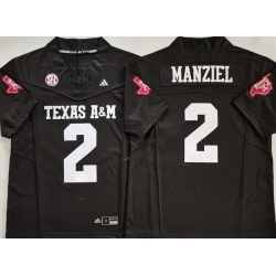 Men Texas A&M Aggies Black #2 Johnny Manziel Black Stitched NCAA Jersey