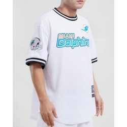 Custom MEN NFL Miami Dolphins Jersey LOGO CLASSIC MESH BUTTON UP SHIRT White