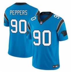 Men Carolina Panthers 90 Julius Peppers Blue F U S E  Vapor Limited Stitched Football Jersey