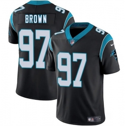 Men Carolina Panthers 97 Bobby Brown Black 2025 Vapor Limited Stitched Football Jersey