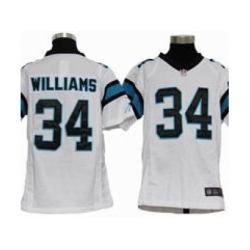 Youth Nike Carolina Panthers #34 DeAngelo Williams white Jerseys