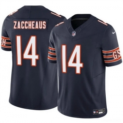 Men Chicago Bears 14 Olamide Zaccheaus Navy 2025 F U S E  Vapor Stitched Football Jersey