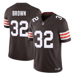 Men Cleveland Browns 32 Jim Brown Brown F U S E  Vapor Limited Stitched Football Jersey