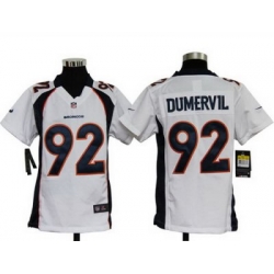 Youth Nike Denver Broncos 92# Elvis Dumervil Game White Color Jersey