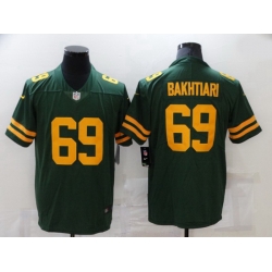 Men Green Bay Packers 69 David Bakhtiari Green Yellow 2021 Vapor Untouchable Stitched NFL Nike Limited Jersey