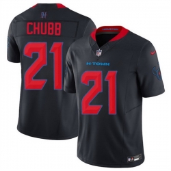 Men Houston Texans 21 Nick Chubb Navy 2nd Alternate 2025 F U S E  Vapor Limited Stitched Football Jersey