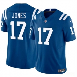 Men Indianapolis Colts 17 Daniel Jones Blue 2025 F U S E  Vapor Limited Stitched Football Jersey