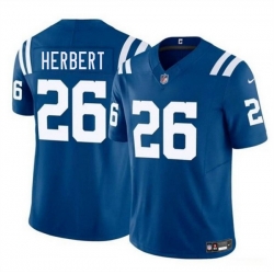 Men Indianapolis Colts 26 Khalil Herbert Blue 2025 F U S E  Vapor Limited Stitched Football Jersey