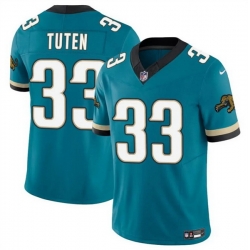 Men Jacksonville Jaguars 33 Bhayshul Tuten Teal 2024 F U S E  Prowler Throwback Vapor Limited Stitched Football Jersey