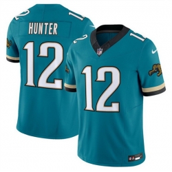 Youth Jacksonville Jaguars 12 Travis Hunter Teal 2025 Draft F U S E  Prowler Throwback Vapor Limited Stitched Football Jersey