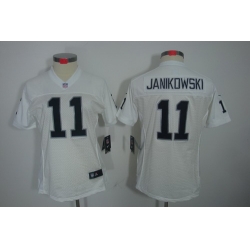 Women Nike Oakland Raiders #11 Sebastian Janikowski White(Women Limited Jerseys)