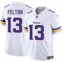 Men Minnesota Vikings 13 Tai Felton White 2025 Draft F U S E  Vapor Untouchable Limited Stitched Jersey