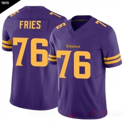 Youth  Minnesota Vikings 76 Will Fries White Limited Classic Vapor F U S E  Jersey II