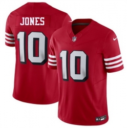Men San Francisco 49ers 10 Mac Jones New Red 2025 F U S E  Vapor Untouchable Limited Stitched Football Jersey