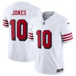 Men San Francisco 49ers 10 Mac Jones New White 2025 F U S E  Vapor Untouchable Limited Stitched Football Jersey