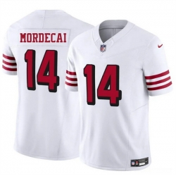 Men San Francisco 49ers 14 Tanner Mordecai New White 2025 F U S E  Vapor Untouchable Limited Stitched Football Jersey