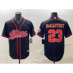 Men San Francisco 49ers 23 Christian McCaffrey Black With Patch Cool Base Stitched Baseball Jersey