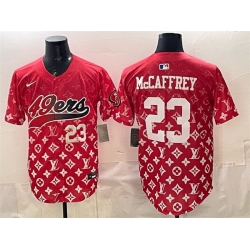 Men San Francisco 49ers 23 Christian McCaffrey Red Limited Stitched Baseball Jersey