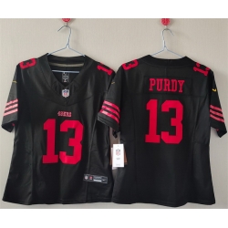 Women San Francisco 49ers 13 Brock Purdy Black F U S E Vapor Untouchable Stitched Jersey 