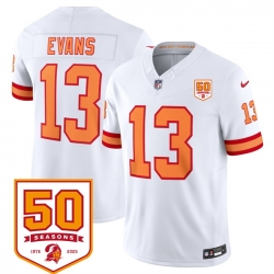 Men Tampa Bay Buccaneers 13 Mike Evans White 2025 F U S E  50th Anniversary Patch Vapor Limited Stitched Jersey