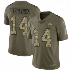 Youth Nike Tampa Bay Buccaneers 14 Ryan Fitzpatrick Limited OliveCamo 2017 Salute to Service NFL Jersey