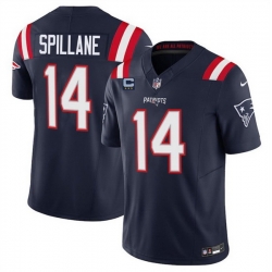 Men New England Patriots 14 Robert Spillane Navy 2025 F U S E  With 3 Star C Patch Vapor Limited Stitched Football Jersey