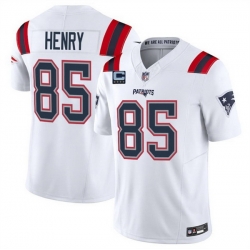 Men New England Patriots 85 Hunter Henry White 2025 F U S E  With 4 Star C Patch Vapor Limited Stitched Football Jersey