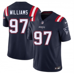 Youth New England Patriots 97 Milton Williams Navy 2025 F U S E Vapor Limited Stitched Football Jersey