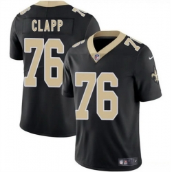 Men New Orleans Saints 76 Will Clapp Black 2025 Vapor Limited Stitched Football Jersey
