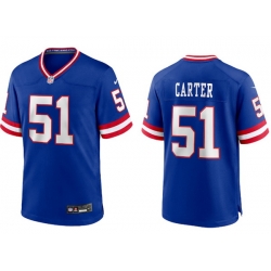 Men Nike Abdul Carter Royal #51 New York Giants Stitched Jersey
