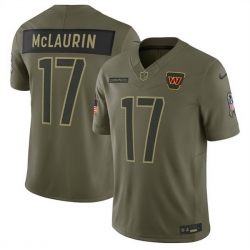 Men Washington Commanders 17 Terry McLaurin Olive 2025 Salute to Service Limited Stitched Football Jersey