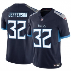 Men Tennessee Titans 32 Jermar Jefferson Navy 2025 F U S E  Vapor Limited Stitched Football Jersey