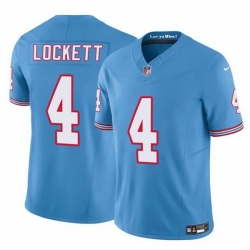 Men Tennessee Titans 4 Tyler Lockett Blue 2025 F U S E  Throwback Vapor Limited Stitched Football Jersey