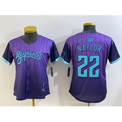 Women Arizona Diamondbacks 22 Josh Naylor Purple 2025 City Connect Limited Stitched Baseball Jersey