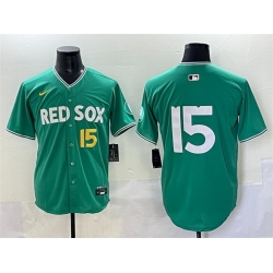 Men Boston Red Sox 15 Dustin Pedroia Green 2025 City Connect Limited Stitched Baseball Jersey