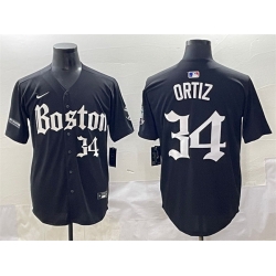 Men Boston Red Sox 34 David Ortiz Black Gothic Vapor Limited Stitched Baseball Jersey