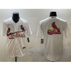 Men St  Louis Cardinals Team Big Logo White Cool Base Stitched Baseball Jersey 1