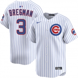 Men Chicago Cubs 3 Alex Bregman White 2026 Home Limited Stitched Baseball Jersey