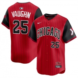Youth Chicago White Sox 25 Andrew Vaughn Red Black 2025 City Connect Limited Stitched Baseball Jersey