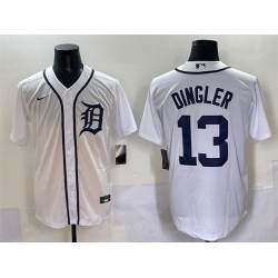 Men Detroit Tigers 13 Dillon Dingler Cool Base Stitched Baseball Jersey
