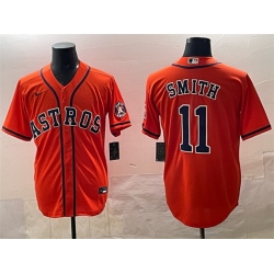 Men Houston Astros 11 Cam Smith Orange Cool Base Stitched Jersey