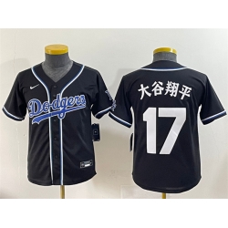 Youth Los Angeles Dodgers 17  Shohei Ohtani Black Stitched Baseball Jersey