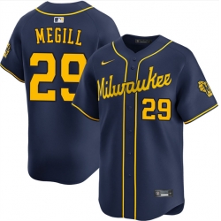 Men Milwaukee Brewers 29 Trevor Megill Navy Alternate Limited Stitched Baseball Jersey