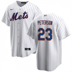 Men New York Mets 23 David Peterson White Cool Base Stitched Baseball Jersey