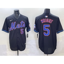 Men New York Mets 5 David Wright Black Limited Stitched Baseball Jersey