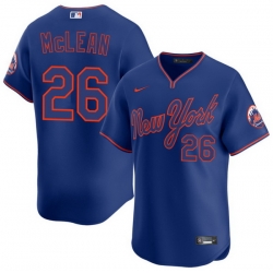 Men New York Mets Nike Nolan McLean #26 Blue Stitched Player Jersey